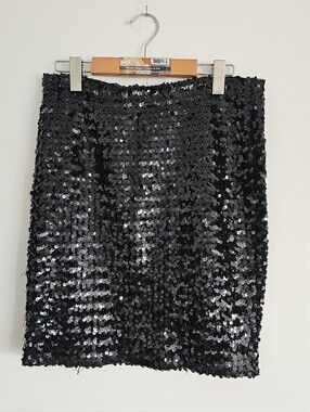 Black Sequin Mini Skirt - Sleek Party Pencil